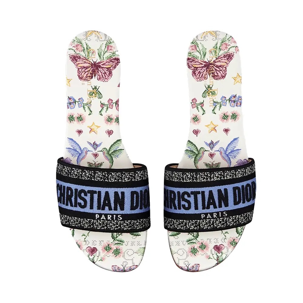 CHRISTIAN DIOR Dway Dioramour Pattern White Multicolor Sandals